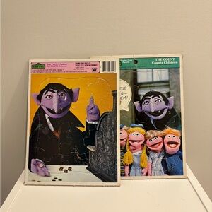 Sesame Street The Count Puzzle Duo - Purple Character Artwork 1976 vintage